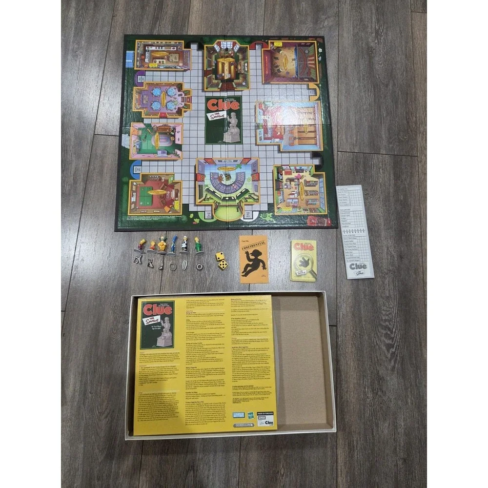 Vintage 2002 The Simpsons Clue 2nd Edition Board Game Parker Brothers Complete